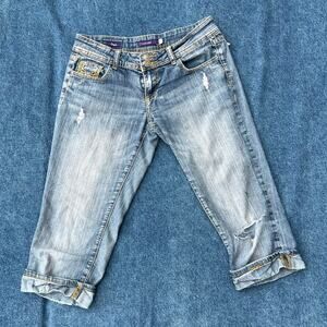 y2k Vigoss low rise distressed cuffed capris